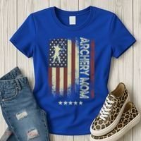 Usa American Flag Archery Mom Cute Gift Women's T-Shirt thumb 3