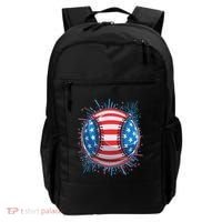 USA American Flag Firework Baseball Backpack thumb 0