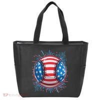 USA American Flag Firework Baseball Tote Bag thumb 0