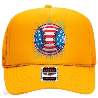 USA American Flag Firework Baseball Hat