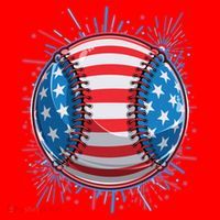 USA American Flag Firework Baseball Santa Hat thumb 1