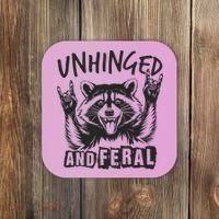 Unhinged and Feral Raccoon  Coaster thumb 0