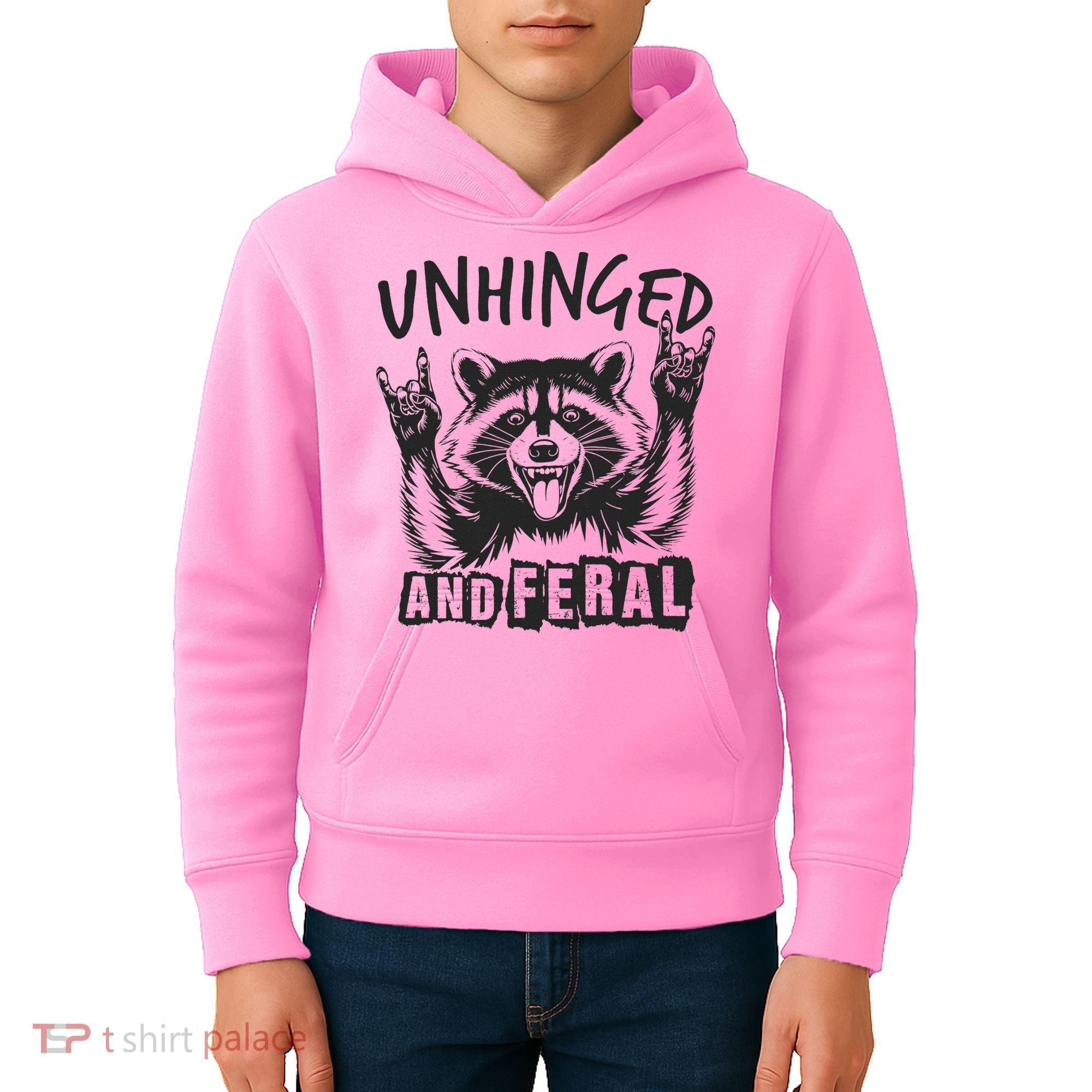 Unhinged and Feral Raccoon  Kids Hoodie