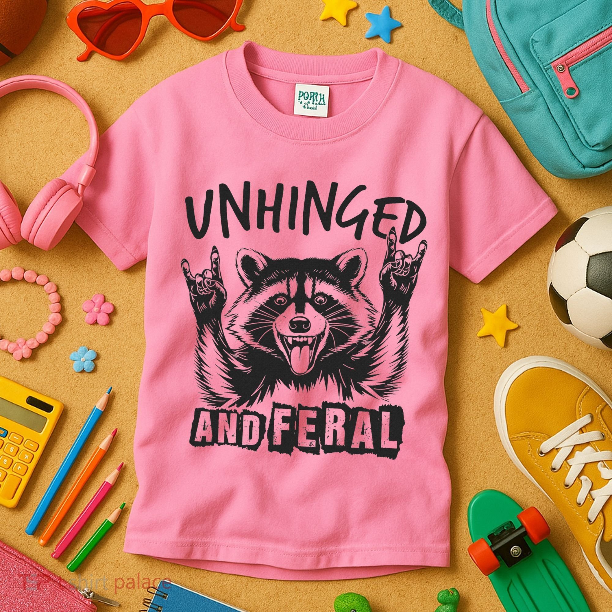 Unhinged and Feral Raccoon  Kids T-Shirt