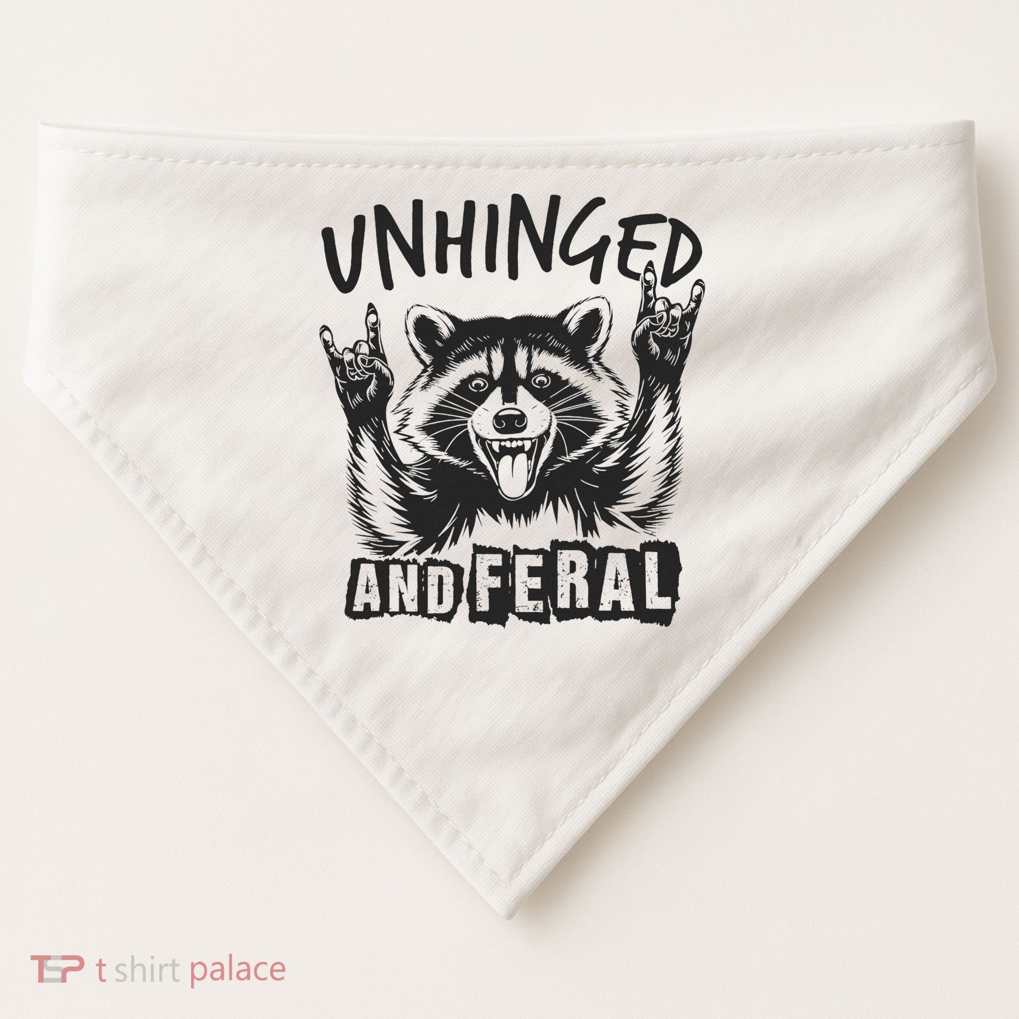 Unhinged and Feral Raccoon  USA-Made Doggie Bandana