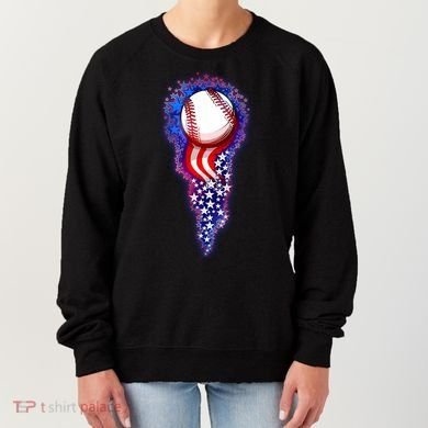 USA American Flag Baseball Star Comet Women's Sweatshirt