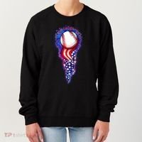 USA American Flag Baseball Star Comet Women's Sweatshirt thumb 0