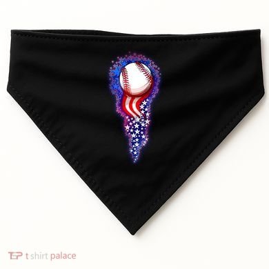 USA American Flag Baseball Star Comet USA-Made Doggie Bandana