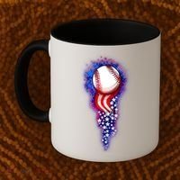 USA American Flag Baseball Star Comet Coffee Mug thumb 2