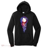 USA American Flag Baseball Star Comet Women's Hoodie thumb 0