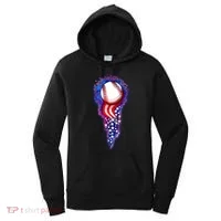 USA American Flag Baseball Star Comet Women's Hoodie thumb 0