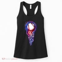 USA American Flag Baseball Star Comet Women's Tank Top thumb 0