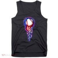 USA American Flag Baseball Star Comet Tank Top thumb 0