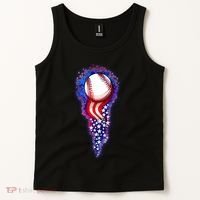 USA American Flag Baseball Star Comet Tank Top thumb 2