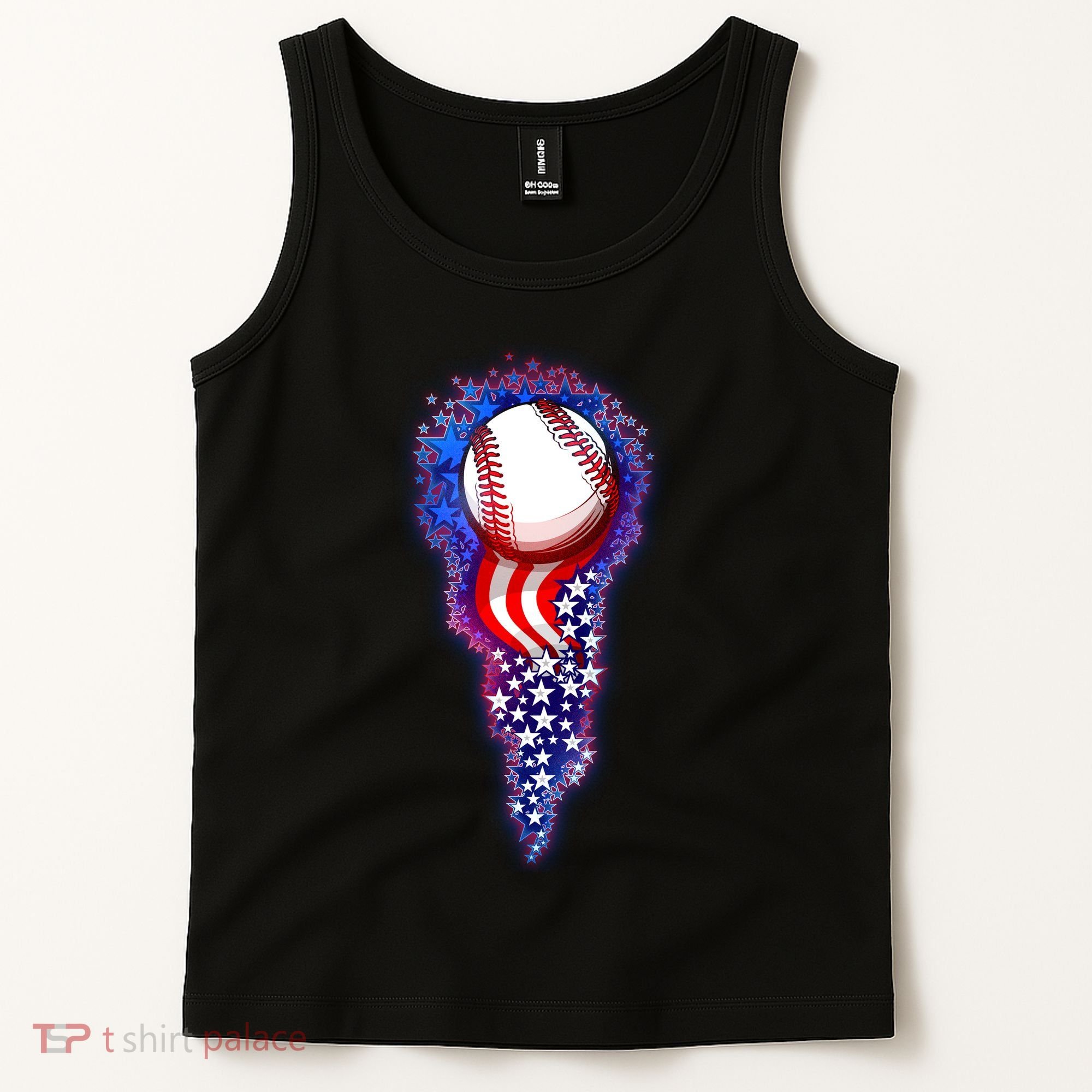 USA American Flag Baseball Star Comet Tank Top