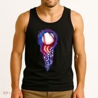 USA American Flag Baseball Star Comet Tank Top thumb 3