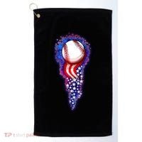 USA American Flag Baseball Star Comet Golf Towel thumb 0