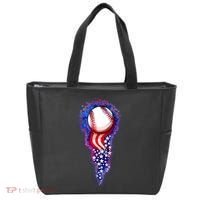 USA American Flag Baseball Star Comet Tote Bag thumb 0