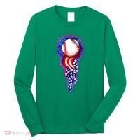 USA American Flag Baseball Star Comet Long Sleeve Shirt thumb 0