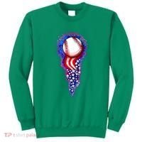 USA American Flag Baseball Star Comet Sweatshirt thumb 0