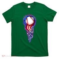 USA American Flag Baseball Star Comet T-Shirt thumb 0