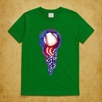 USA American Flag Baseball Star Comet T-Shirt thumb 5