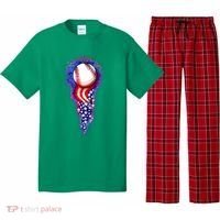 USA American Flag Baseball Star Comet Pajama Set thumb 0