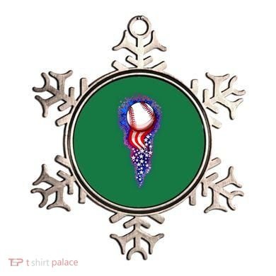 USA American Flag Baseball Star Comet Ornament