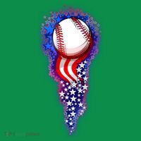 USA American Flag Baseball Star Comet Ornament thumb 1