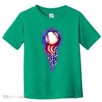 USA American Flag Baseball Star Comet Toddler T-Shirt thumb 0