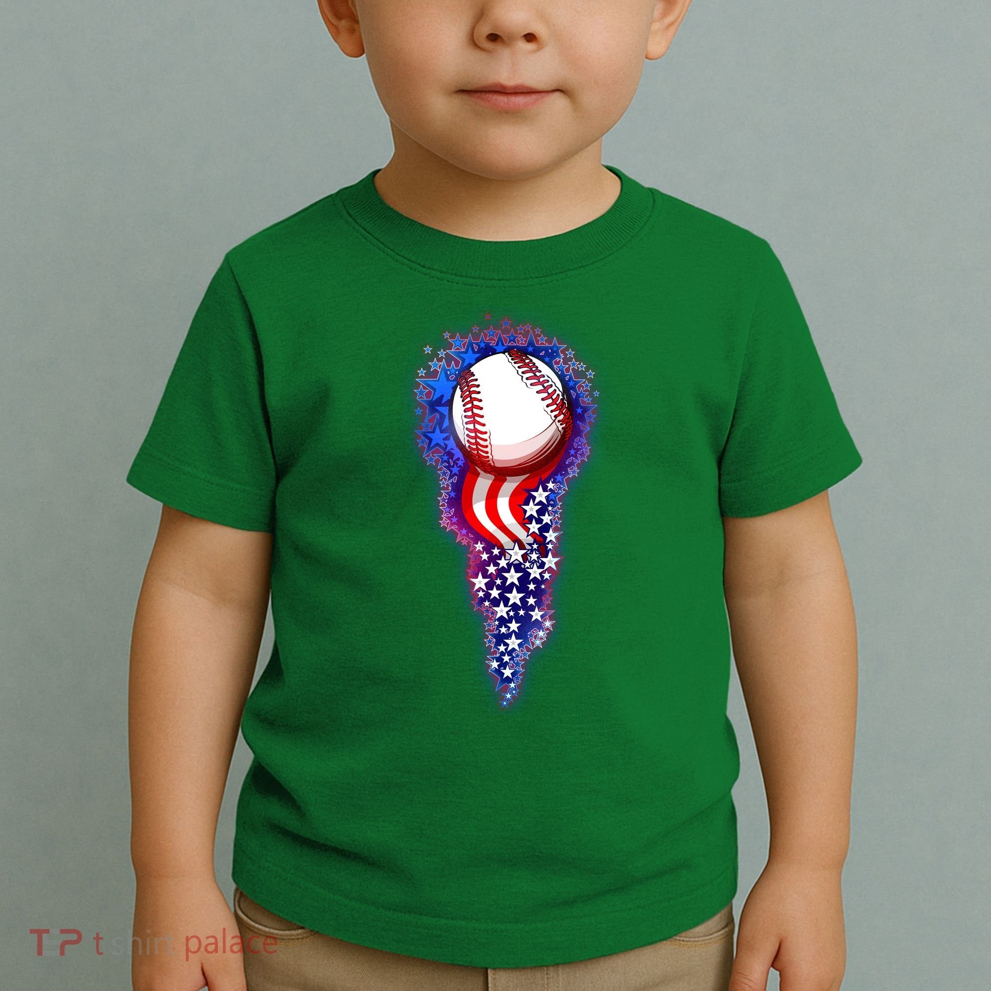 USA American Flag Baseball Star Comet Toddler T-Shirt