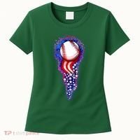 USA American Flag Baseball Star Comet Women's T-Shirt thumb 0
