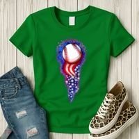 USA American Flag Baseball Star Comet Women's T-Shirt thumb 3