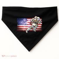 USA American Flag 4th Of July Fireworks Astronaut USA-Made Doggie Bandana thumb 0