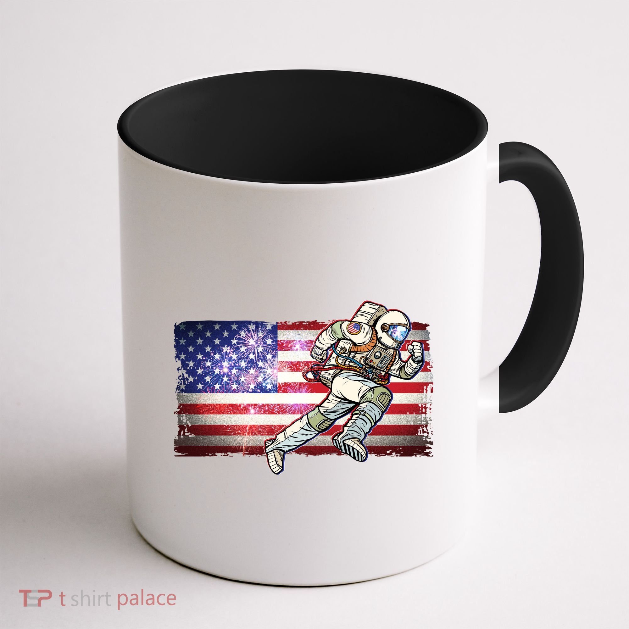 USA American Flag 4th Of July Fireworks Astronaut Coffee Mug