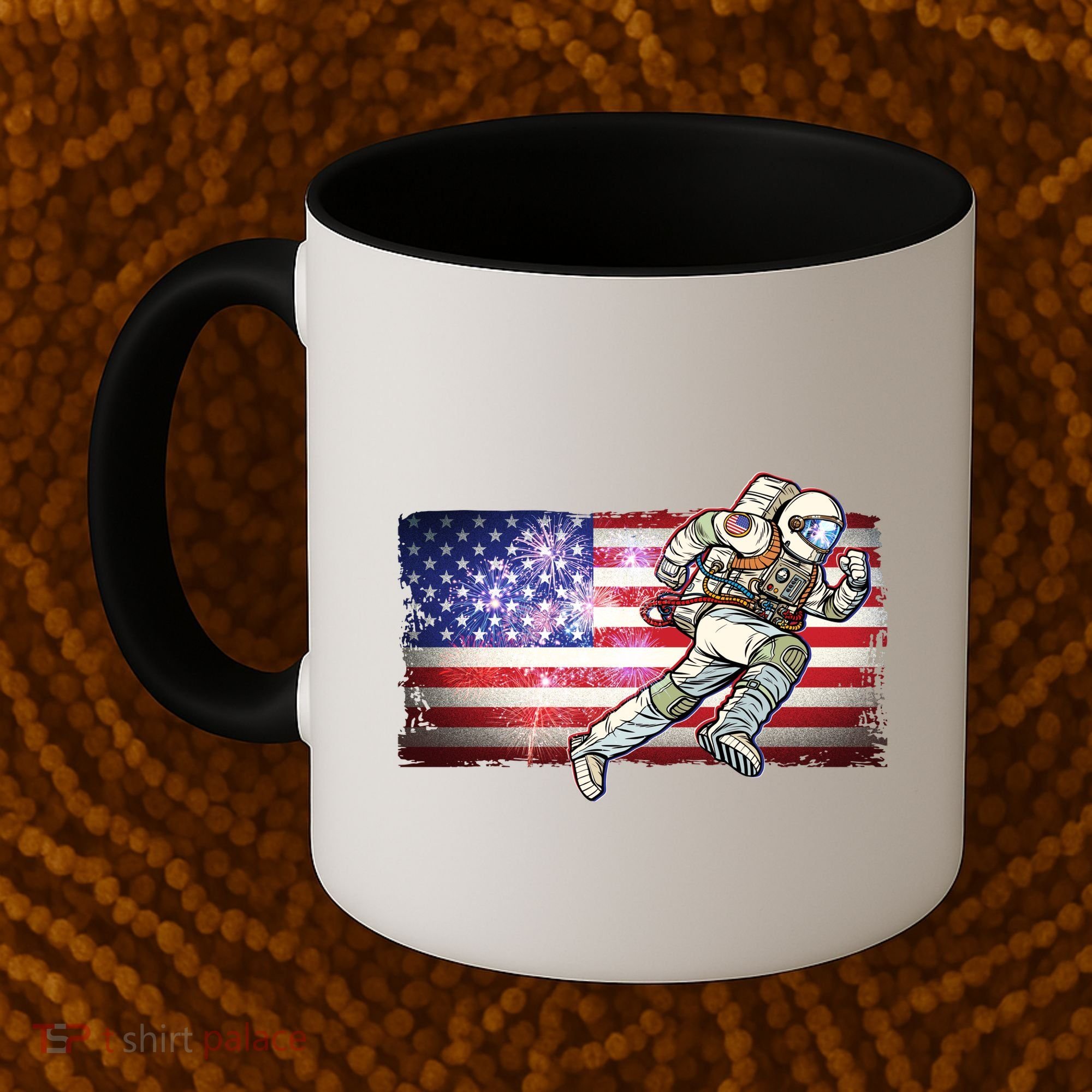 USA American Flag 4th Of July Fireworks Astronaut Coffee Mug