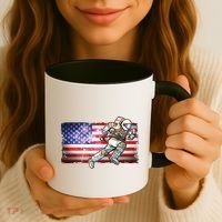 USA American Flag 4th Of July Fireworks Astronaut Coffee Mug thumb 3
