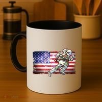 USA American Flag 4th Of July Fireworks Astronaut Coffee Mug thumb 4