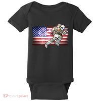 USA American Flag 4th Of July Fireworks Astronaut Baby Bodysuit thumb 0