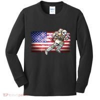 USA American Flag 4th Of July Fireworks Astronaut Kids Long Sleeve Shirt thumb 0