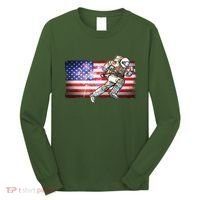 USA American Flag 4th Of July Fireworks Astronaut Long Sleeve Shirt thumb 0
