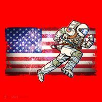 USA American Flag 4th Of July Fireworks Astronaut Santa Hat thumb 1