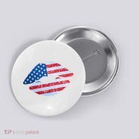 USA American Flag Sparkle Lip Makeup Button thumb 0