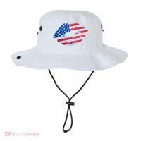 USA American Flag Sparkle Lip Makeup Bucket Hat thumb 0