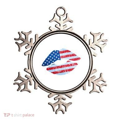 USA American Flag Sparkle Lip Makeup Ornament