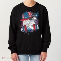 USA American Flag Fireworks Hip Hop Headphones Eagle Women's Sweatshirt thumb 0