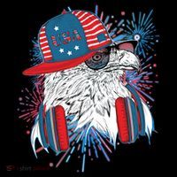 USA American Flag Fireworks Hip Hop Headphones Eagle Coffee Mug thumb 5