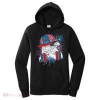 USA American Flag Fireworks Hip Hop Headphones Eagle Women's Hoodie thumb 0
