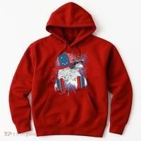 USA American Flag Fireworks Hip Hop Headphones Eagle Hoodie thumb 0