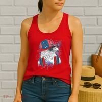 USA American Flag Fireworks Hip Hop Headphones Eagle Women's Tank Top thumb 2